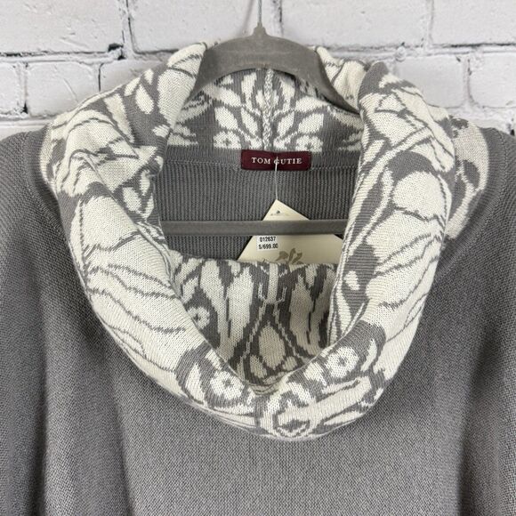 NEW Tom Gutie Baby Alpaca Poncho Yovana Flores Turtleneck Sweater Gray Women S - Picture 2 of 14